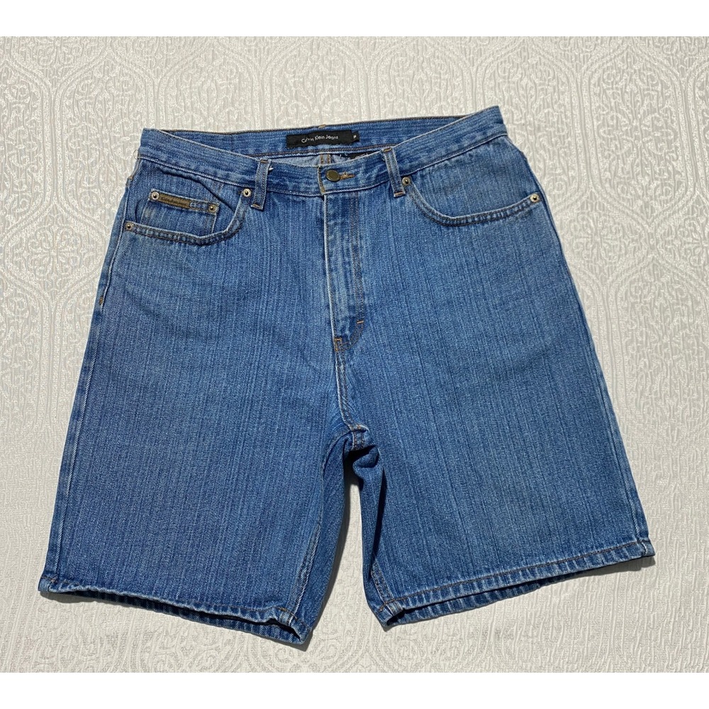 Calvin‎ Klein Jeans Mens 34 Blue Denim Shorts Vintage 90s Baggy Jorts Cotton
